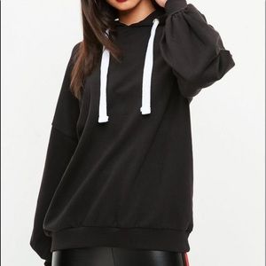 Black oversized puffed sleeve Sweatshirt
